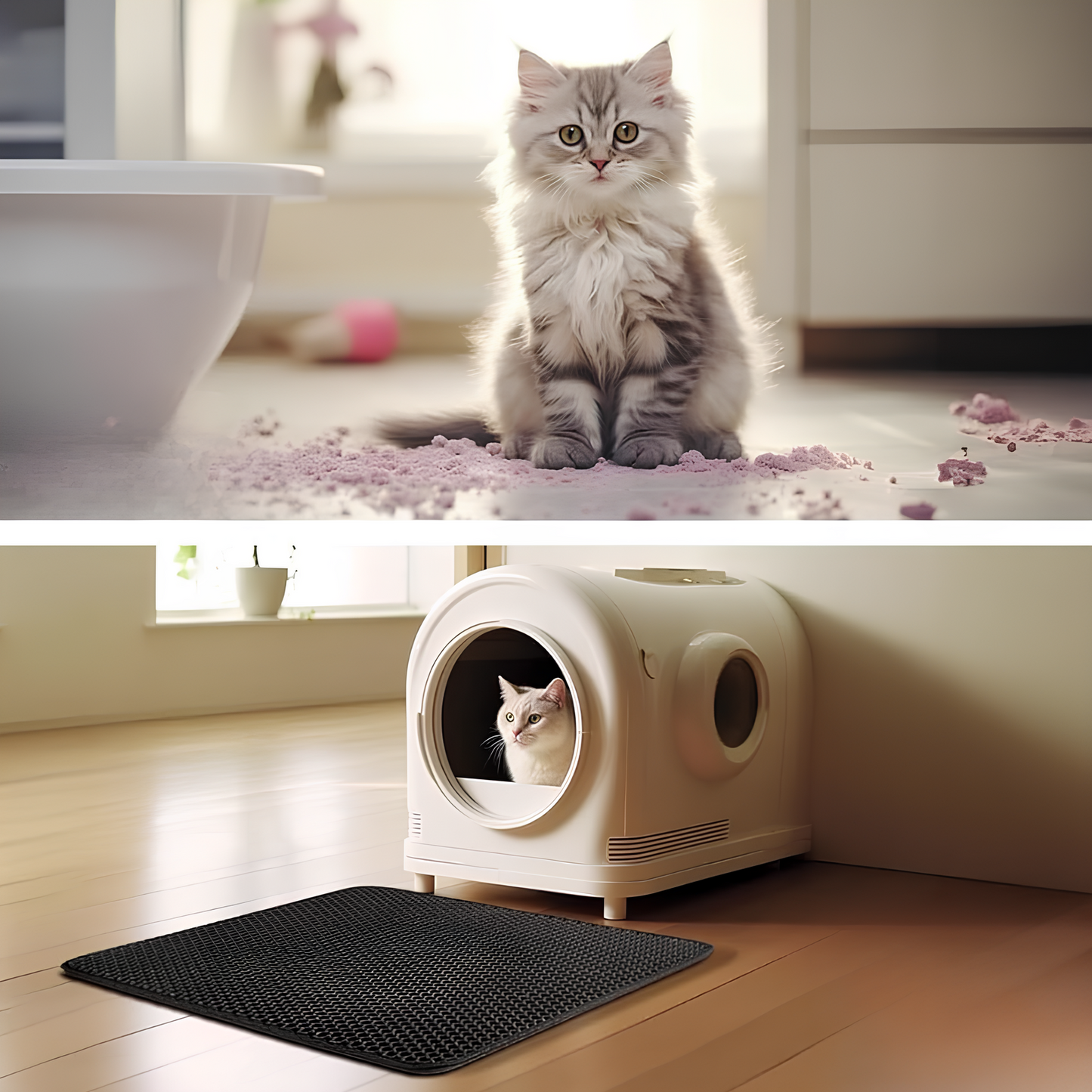 Bau & Miao™ Clean Paws – Tappetino per lettiera per gatti